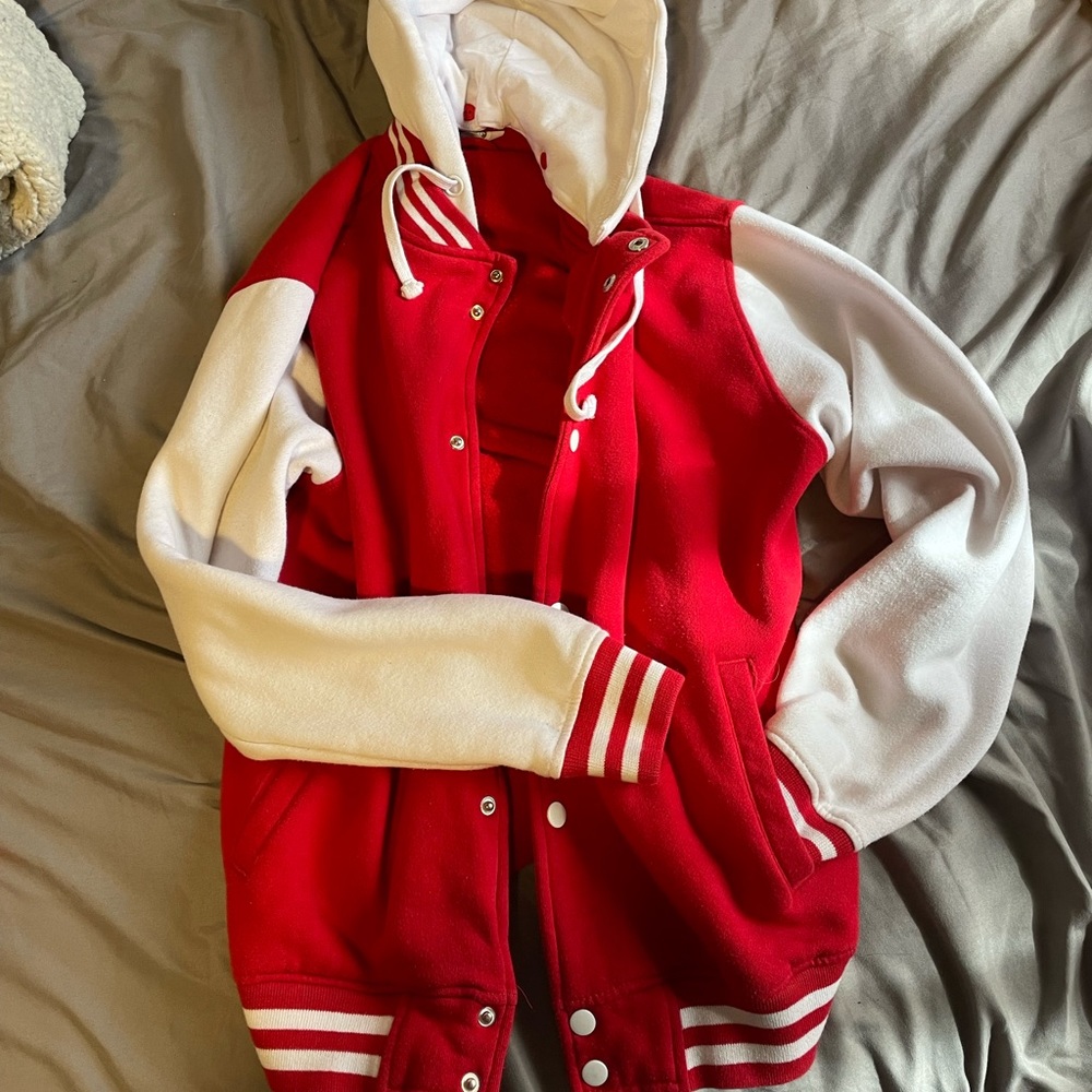 Mens Hooded Varsity Jacket